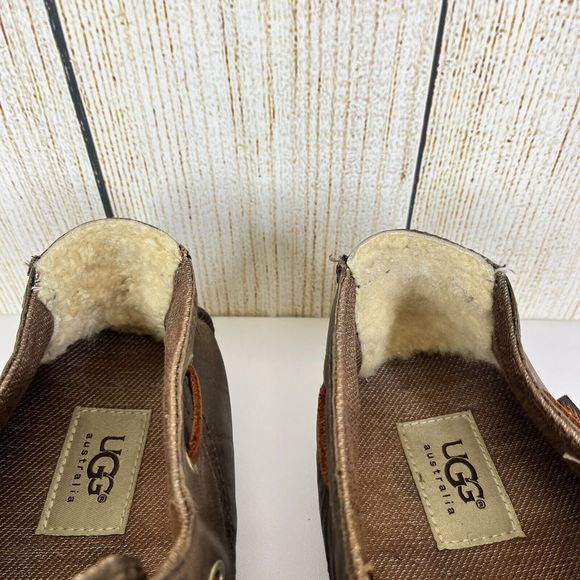 UGG Australia Boat Shoes Mens Lace Up Loafers Brown Bremerton Moc Toe Size 11.5 main image 12